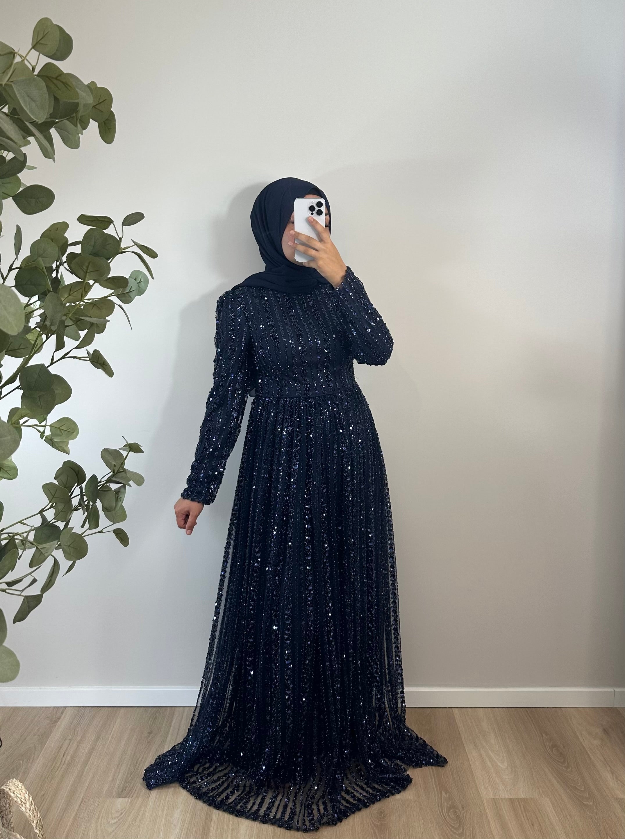 A-Linie PAILLETTENKLEID MIT ABNEHMBAREM UMHANG