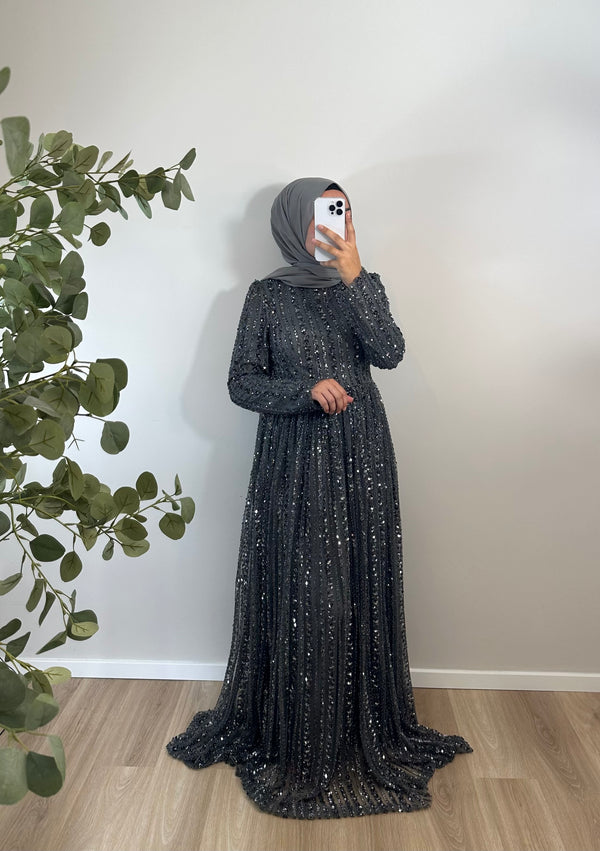 A-Linie PAILLETTENKLEID MIT ABNEHMBAREM UMHANG