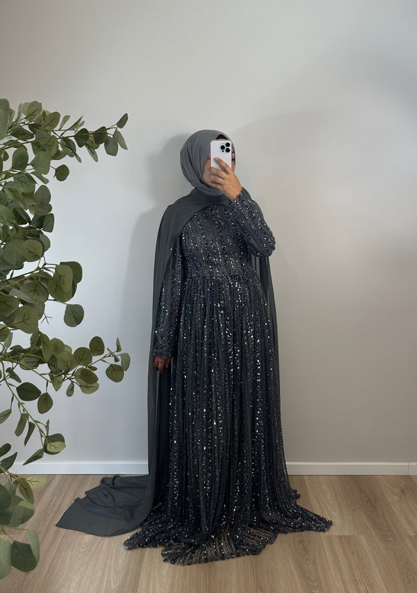 A-Linie PAILLETTENKLEID MIT ABNEHMBAREM UMHANG