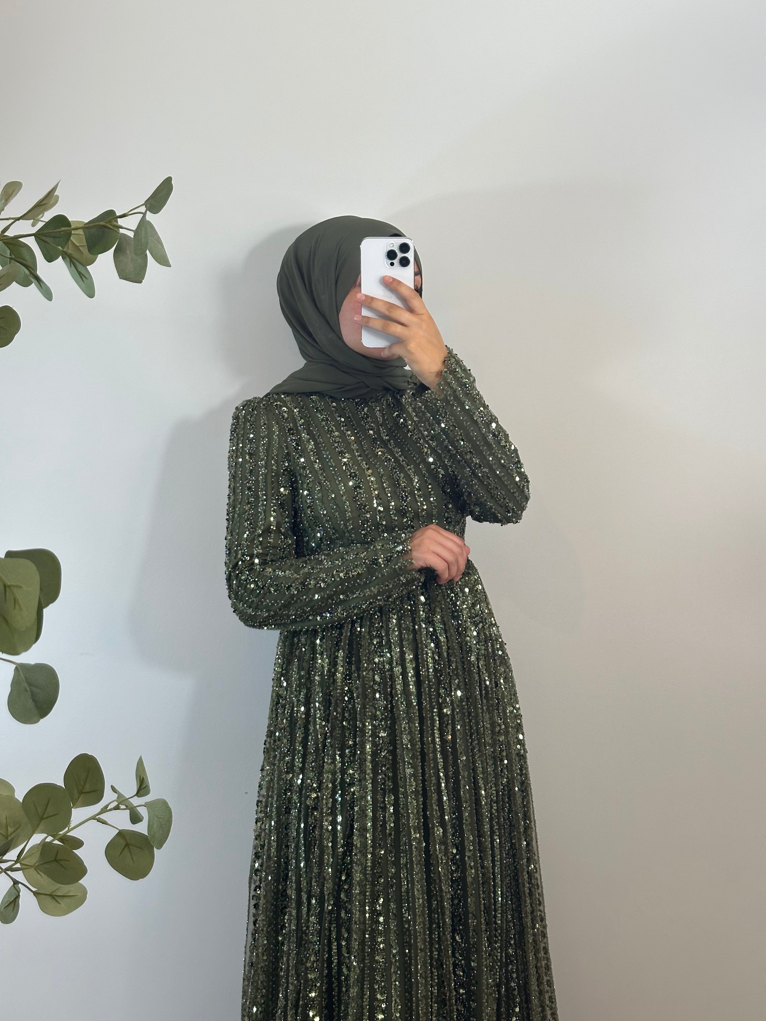 A-Linie PAILLETTENKLEID MIT ABNEHMBAREM UMHANG