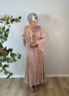 Puder Maxikleid mit Volantärmeln
