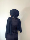Dunkelblaues Kleid mit Strass