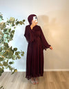 Bordeaux Maxikleid mit Volantärmeln