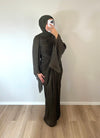 Khaki Kleid mit Drapierung