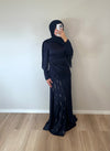 Dunkelblaues Kleid mit Strass
