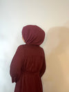 Bordeaux Maxikleid mit Volantärmeln