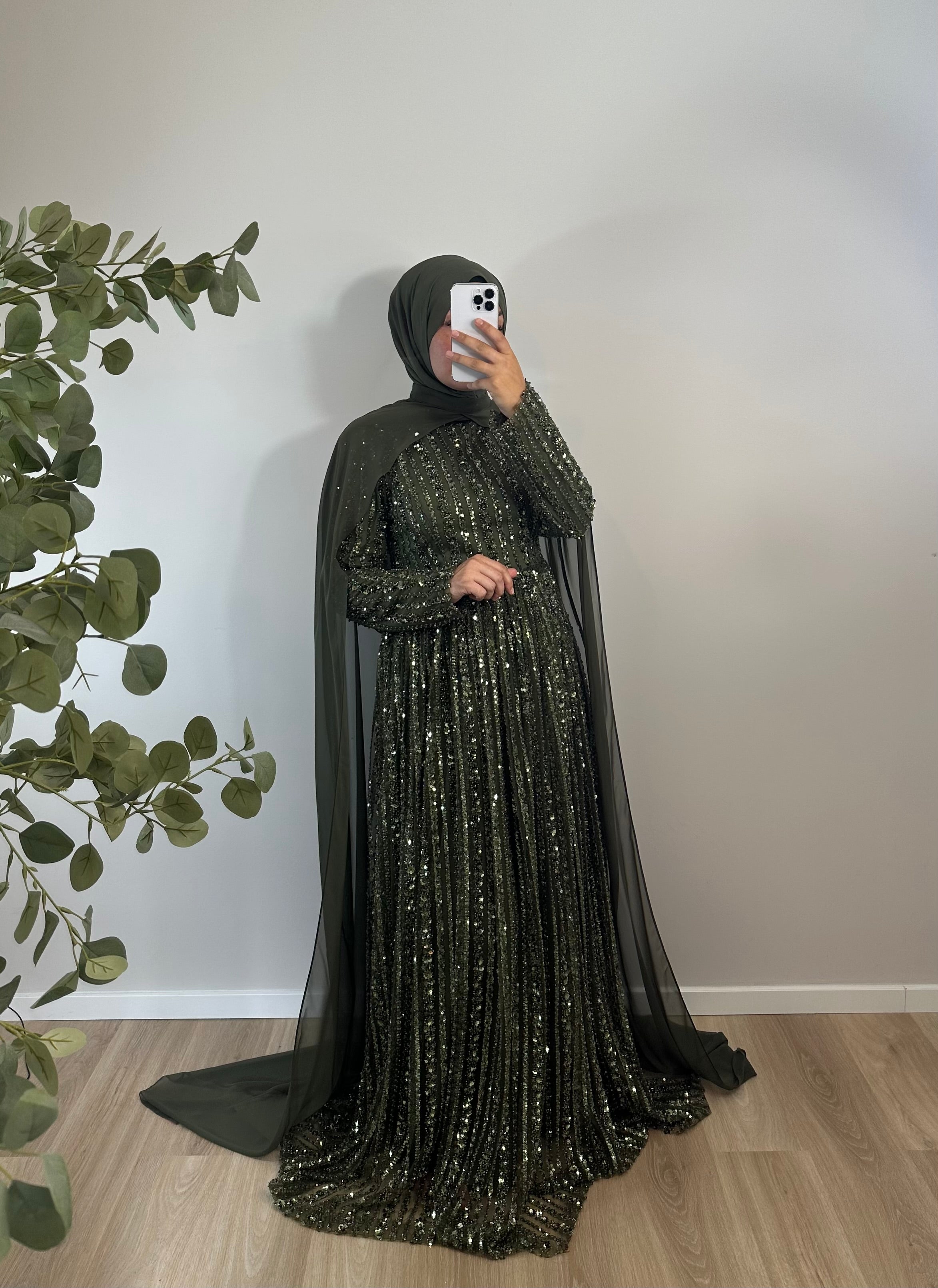 A-Linie PAILLETTENKLEID MIT ABNEHMBAREM UMHANG