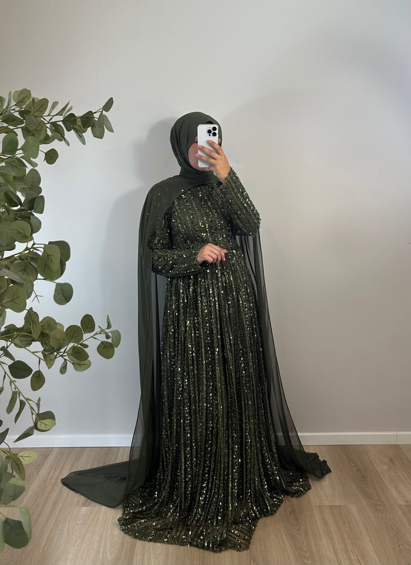 A-Linie PAILLETTENKLEID MIT ABNEHMBAREM UMHANG