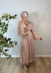 Puder Maxikleid mit Volantärmeln