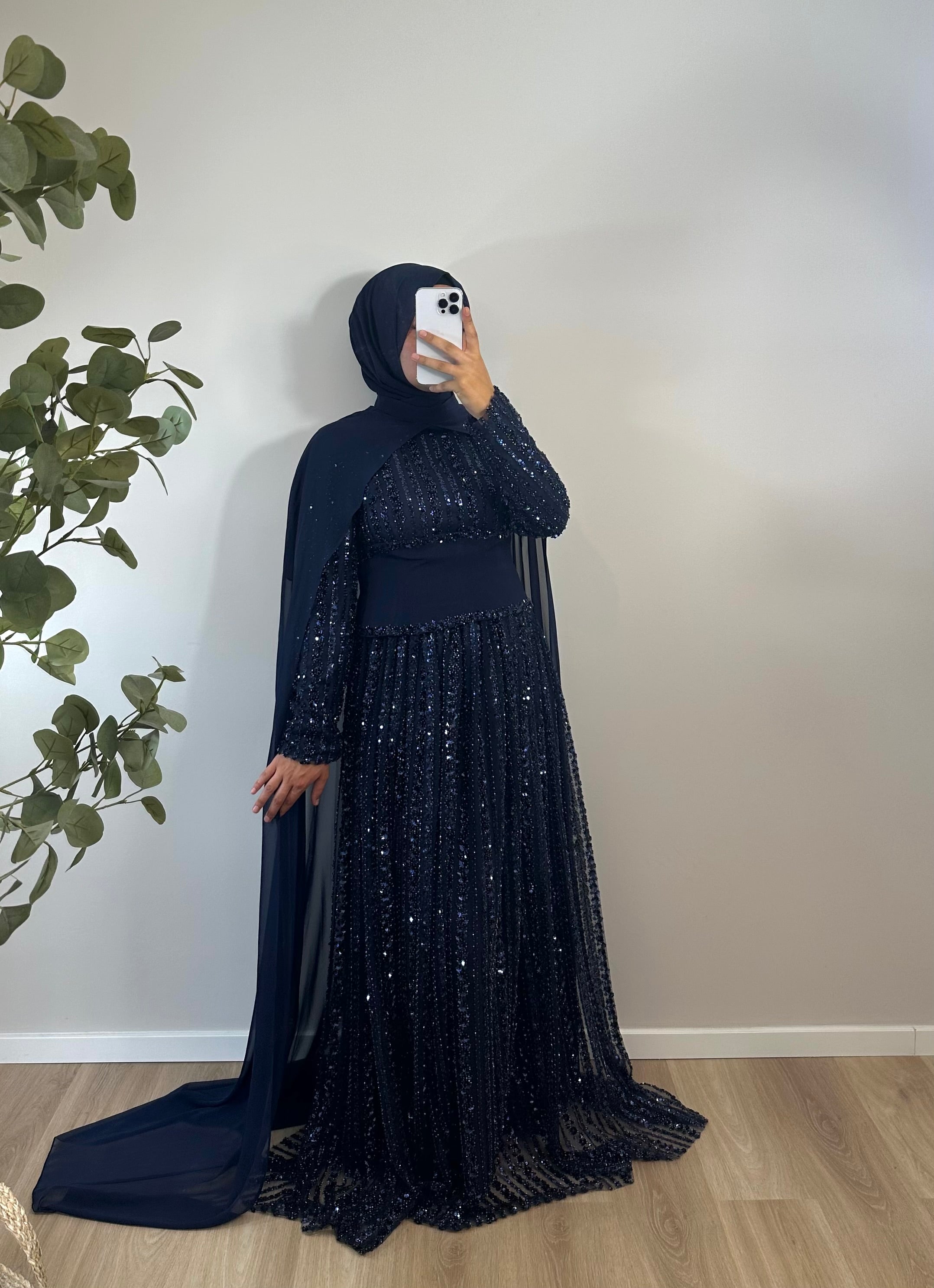 A-Linie PAILLETTENKLEID MIT ABNEHMBAREM UMHANG