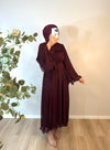 Bordeaux Maxikleid mit Volantärmeln